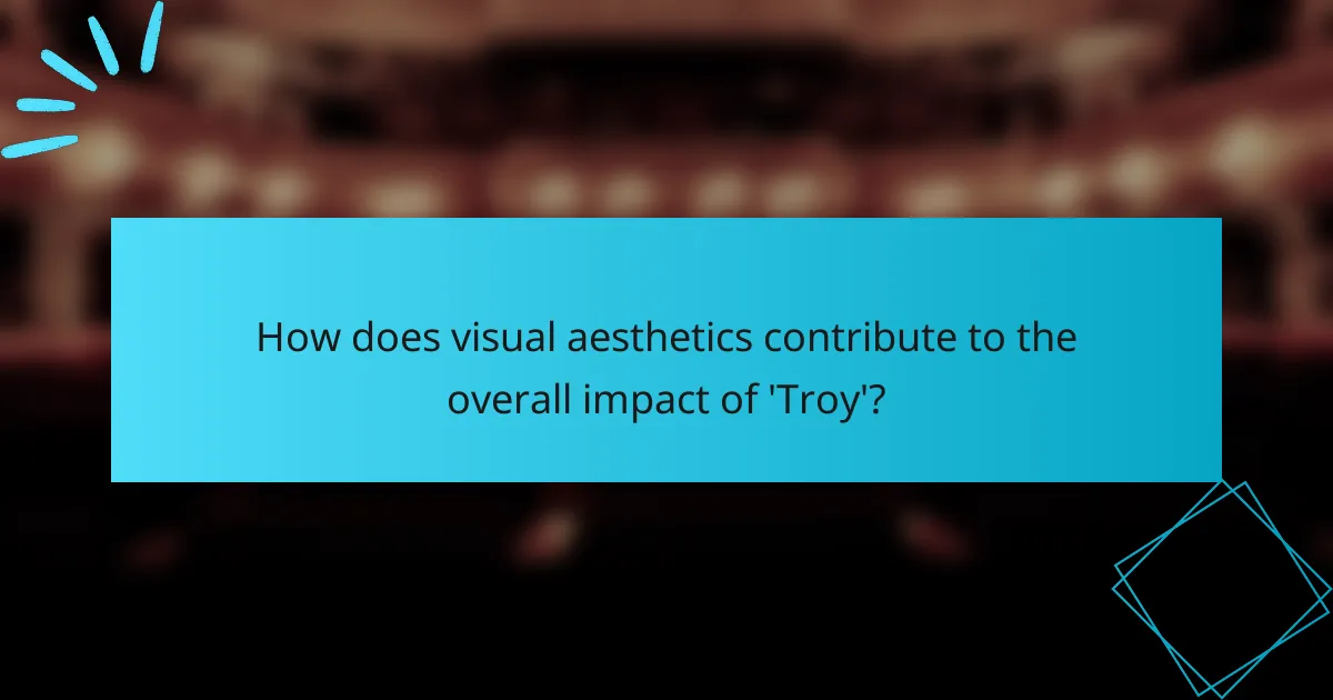 How does visual aesthetics contribute to the overall impact of 'Troy'?