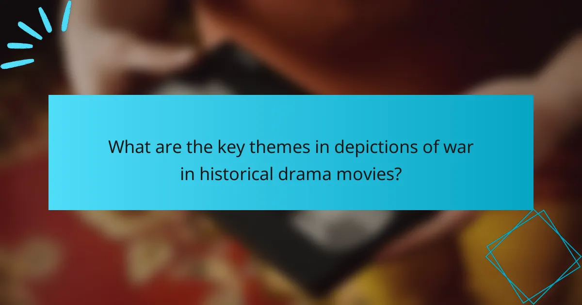 What are the key themes in depictions of war in historical drama movies?