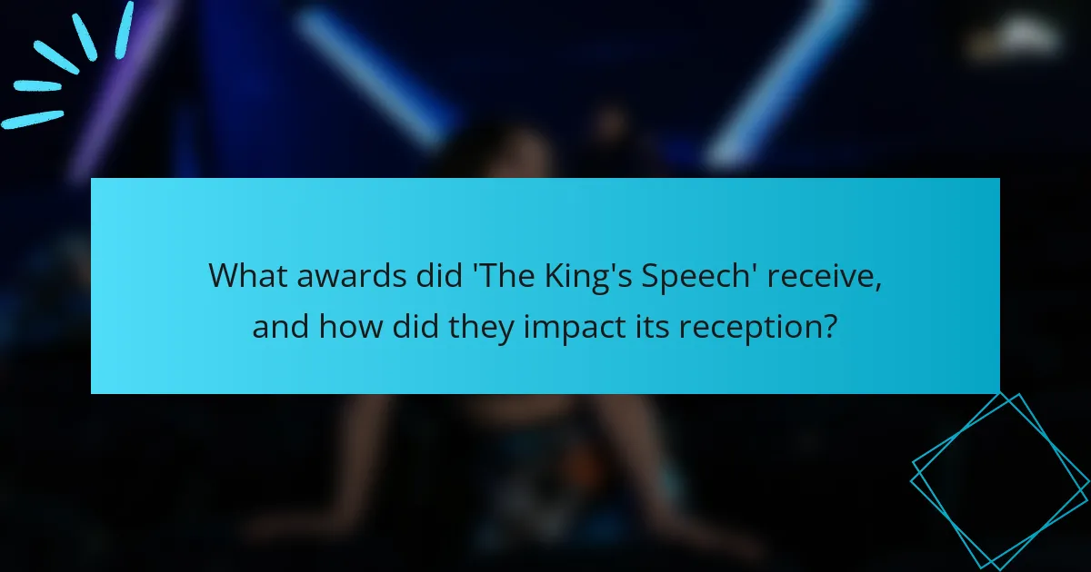 What awards did 'The King's Speech' receive, and how did they impact its reception?