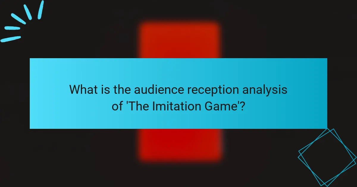 What is the audience reception analysis of 'The Imitation Game'?